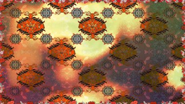 Tekrar eden çiçek arkaplanı, zarif kahverengi çiçek duvar kağıdı. Kahverengi renklerde çiçek desenleri, el yapımı papatyalar, papatyalar..