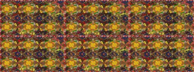 Kahverengi renkli çiçekler. Düz Çiçek Elementleri Tasarımı. Renkli Bahar Temalı Kusursuz Arkaplan. Çiçekle kusursuz desen.