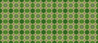 Doğu tarzı arabesk. Raster. Yeşilde kusursuz desen, altın elementlerle bej renkler. Parlak, stilize çiçekler, şal desenli. Hassas altın deseni açın. Kusursuz altın dokular bukleler.