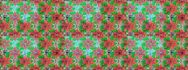 Tekstil için figür. Şirin, zarif çiçekler Raster illüstrasyonu. Poster ya da kapak için arka plan. Davetiye ve kartpostal tasarımı için dekoratif çiçek unsurları. Yapraklı kusursuz desen.