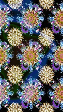 Mavi renkli çiçekler. Raster illüstrasyonunda kusursuz çiçek deseni.