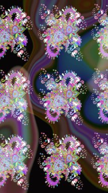 Arkaplan dokusu, duvar kağıdı, kahverengi ve mavi renkli çiçek teması. Kabile sanatı boho baskısı, klasik çiçek arkaplanı. Soyut etnik raster pürüzsüz desen.