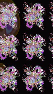 Siyah ve nötr renklerde çiçekler. Çiçek süsü ile kusursuz desen. Raster illüstrasyonu.