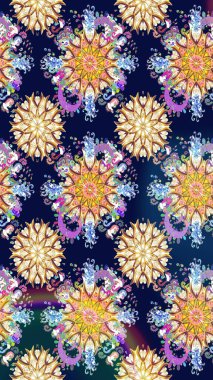 Soyut zarafet, çiçekli arkaplan deseni. Raster Güzel kumaş deseni.