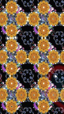 Davetiye ve kartpostal tasarımı için dekoratif çiçek unsurları. Poster ya da kapak için arka plan. Tekstil için figür. Şirin, zarif çiçekler Raster illüstrasyonu. Yapraklı kusursuz desen.