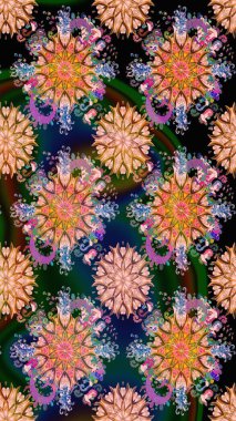 Renkli Bahar Temalı Kusursuz Arkaplan. Raster illüstrasyonu. Düz Çiçek Elementleri Tasarımı. Mavi renkte zarif çiçek buketi suluboya.