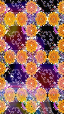 Turuncu renkli çiçekler. Yumuşak, yaz çiçekli arka plan. Raster çiçek desenli ve çiçekli..