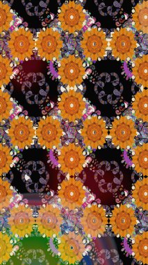 Yumuşak, bahar çiçekli arka plan. Turuncu renkli çiçekler. Raster çiçek desenli ve çiçekli..