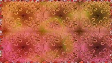 Süslü kumaş deseni. Düz Çiçek Elementleri Tasarımı. Renkli Bahar Temalı Kusursuz Arkaplan. Raster illüstrasyonunda kusursuz çiçek deseni.