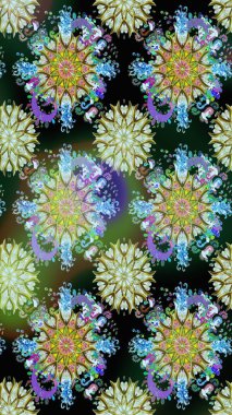 Tarafsız ve yeşil renklerde geleneksel halk çiçekleri. Tekstil tasarımı için. Çiçeksiz desenli nakış işlemeli gelincikler ve vadi zambaklarıyla.