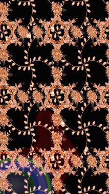 Ultraviyole kumaş deseni. Raster illüstrasyonu. Kusursuz desen. Organik motif arkaplanı.