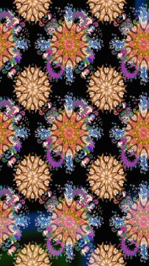 Çiçek deseni. Şatafatlı bahar bahçesi dokusu. Çiçeksiz arka plan. Raster illüstrasyonu.