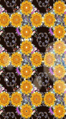 Küçük çiçekteki sevimli çiçek deseni. Kusursuz. Raster illüstrasyonu.