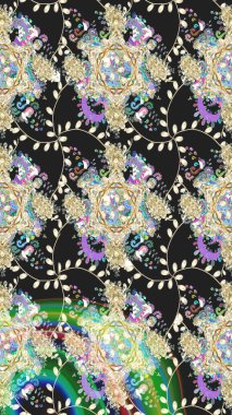 Raster - stok. Gri çiçekli kusursuz desen, suluboya çiçek deseni, sevimli çiçek, duvar kağıdı, kart veya kumaş için fayanslı.