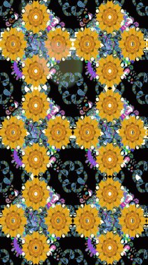 Çiçekler, yapraklar, dekoratif elementler, sıçramalar, lekeler, el çizimleri çizimleri ve Doodle çizimleri, grafik raster çizimleri.