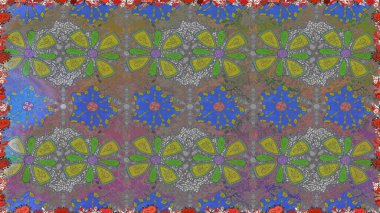 Raster illüstrasyonu. Suluboya, elle çizilmiş. Gri yapraklı yabani çiçekler. Kusursuz arkaplan deseni.