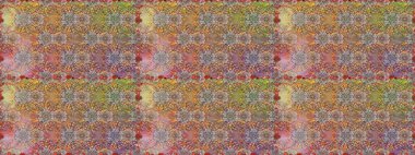 Kahverengi renkli çiçekler. Düz Çiçek Elementleri Tasarımı. Kusursuz çiçek deseni. Renkli Bahar Temalı Kusursuz Arkaplan. Asya tekstil tarzında. Raster illüstrasyonu.