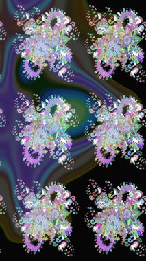 Kusursuz bir geçmişi var. Raster illüstrasyonu. Eski usul. Raster. Kumaş, tekstil, duvar kağıdı baskısı için. Tomurcukları çiçekli sevimli çiçek deseni..