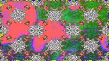 Kusursuz bir arka plan modeli. Raster hisseleri. Çiçekler yeşile. Suluboya, elle çizilmiş.