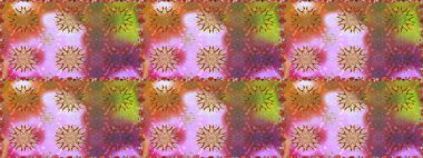 Tekrar eden çiçek arkaplanı, zarif kahverengi çiçek duvar kağıdı. Kahverengi renklerde çiçek desenleri, el yapımı papatyalar, papatyalar..