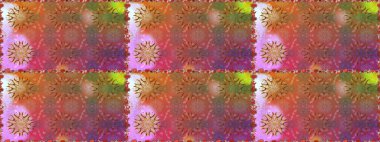 Çiçek deseni. Şatafatlı bahar bahçesi dokusu. Kahverengi renklerde çiçeksiz. Kahverengi renkli çiçekler. Raster illüstrasyonu.