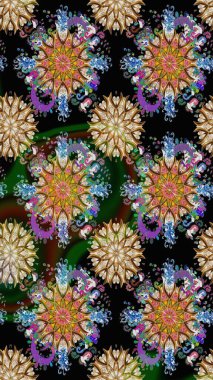 Raster resim. Güzel kumaş deseni. Doodle çiçekler ve dalları, otlar ve çiçekler. Elle çizilmiş.