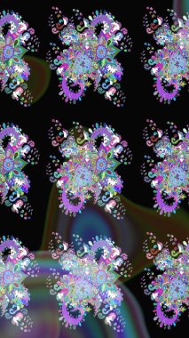 Raster illüstrasyonu. Kusursuz çiçek deseni duvar kâğıdı olarak kullanılabilir. Siyah renkte çiçekler.