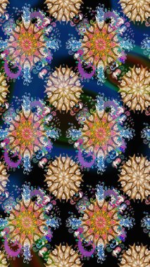 Güzel çiçek deseni. Düz Çiçek Elementleri Tasarımı. Mavi renkli çiçekler. Renkli Bahar Teması Kusursuz Arkaplan.