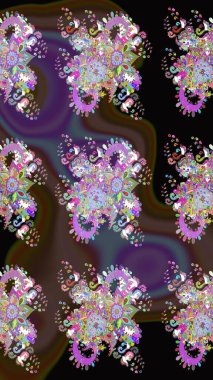 Raster desen. Botanik seamless modeli. Suluboya efekti. Organik öğeleri.