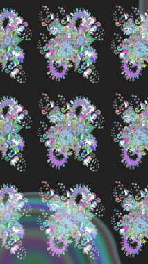 Suluboya tarzında gri renkli çiçekler. Raster illüstrasyonunda kusursuz çiçek deseni.