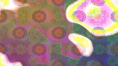 Tarafsız ve kahverengi renklerde etnik çiçeklerle kusursuz bir desen. Asya Tekstil 'inde Raster Çiçek İllüstrasyonu.