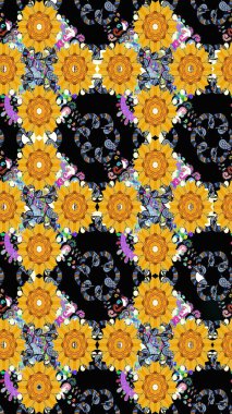 Güzel suluboya çiçekler, parlak tablolar, dikişsiz çiçek desenleri. Raster..