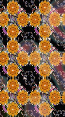 Çiçekleri, deniz kabukları, mandalaları ve suluboya efektleriyle donanma geçmişi. Yatak çarşafları, ceket, paket tasarımı, kumaş ve moda kavramları için tekstil baskısı. Kusursuz etnik tasarım.