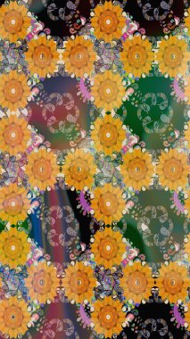 Yumuşak, yaz çiçekli arka plan. Sarı renkli çiçekler. Raster çiçek desenli ve çiçekli..