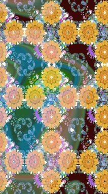 Güzel kumaş deseni. Güzel suluboya çiçek buketi pürüzsüz desen.