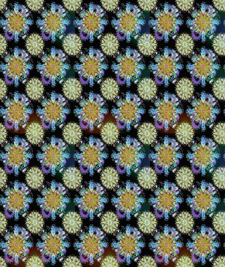 Kusursuz dekoratif arka plan, çiçek mandala. Raster illüstrasyonu. Çiçek. Siyah ve nötr renklerde.