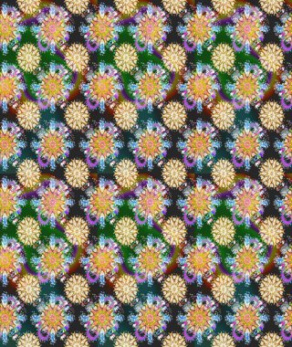 Bej ve gri renkte bej ve gri papatya deseni. Raster illüstrasyonu. Bej ve gri renklerde.