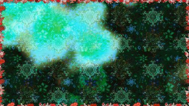 Sevimli çiçek raster deseni. Düz Çiçek Elementleri Tasarımı. Renkli Yaz Temalı Kusursuz Arkaplan. Mavi renkte çiçekler.