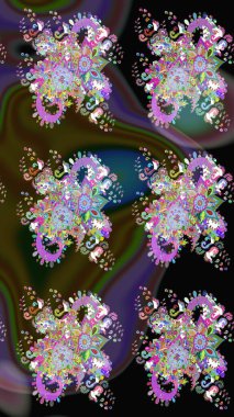 Elle çizilmiş. Raster resim. Sorunsuz çiçek desenli çiçekli, halk tarzında bırakır.