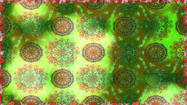 Küçük yeşil çiçeklerle oldukça eski bir besin torbası deseni. Tekstil, kumaş, kapaklar, duvar kağıtları, baskı, naylon, yapıştırma, örgü, dekupaj için çiçeksiz arkaplan.