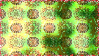 Yeşil renkli çiçekler. Raster düz çiçekleri pürüzsüz desen. Tasarım hediye paketi, tebrik kartları, posterler ve afiş tasarımı.