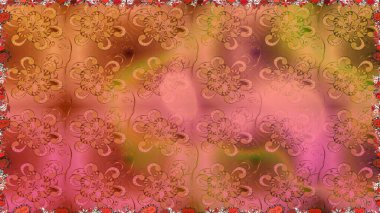 Turuncu renkli çiçekli kusursuz çiçek deseni. Çiçekler suluboya tarzında turuncu renkte.