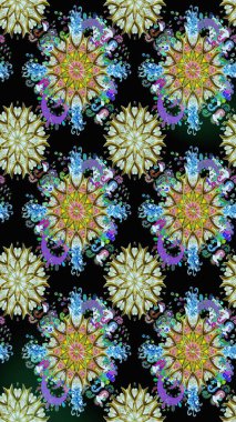 Tekstil, tebrik kartı, boyama kitabı, telefon kılıfı baskısı için kullanılabilir. Kızılderili desenli desenli desenli şal deseni. Etnik Mandala süsü. Raster Henna dövme stili.