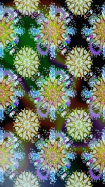 Raster çiçekleri klasik tarzda çizilmiş. Tarafsız ve yeşil renklerde bahar çiçekleri. Raster illüstrasyonu. Çiçekli, pürüzsüz desen.