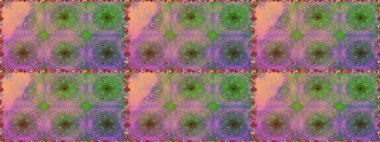 Renkli Bahar Temalı Kusursuz Arkaplan. Raster illüstrasyonu. Yeşil renkli çiçekler. Düz Çiçek Elementleri Tasarımı. Çiçekli, suluboya desenli kusursuz çiçek deseni.