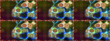 Raster düz çiçekleri pürüzsüz desen. Hediye ambalaj kağıdı, tebrik kartları, posterler ve pankart tasarımı. Kahverengi renkte çiçekler.