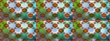 Moda baskıları için zarif bir şablon. Parlak renkli çiçekleri ve yeşil renkli yaprakları olan kusursuz çiçek desenleri. Halk tarzı. Modern çiçek arkaplanı.