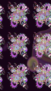 Parmak izi, kumaş, duvar kâğıdı, tekstil için raster dokusu. Renkli grunge, soyut arkaplanı kolosiyah çiçeklerle süslüyor. İşlemeli çiçek desenli..