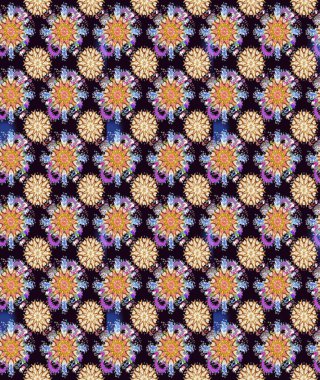 Raster illüstrasyonu. Kusursuz çiçek deseni duvar kâğıdı olarak kullanılabilir. Siyah ve bej renkli çiçekler.