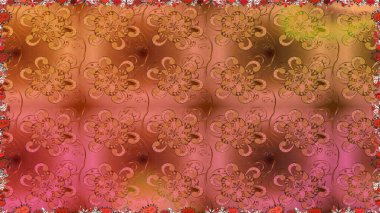 Küçük çiçekteki sevimli çiçek deseni. Raster illüstrasyonu. Soyut çiçek desensiz arkaplan. Kahverengi renklerde. Raster deseni.